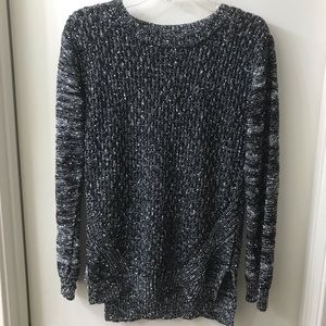 Woven black and white sweater